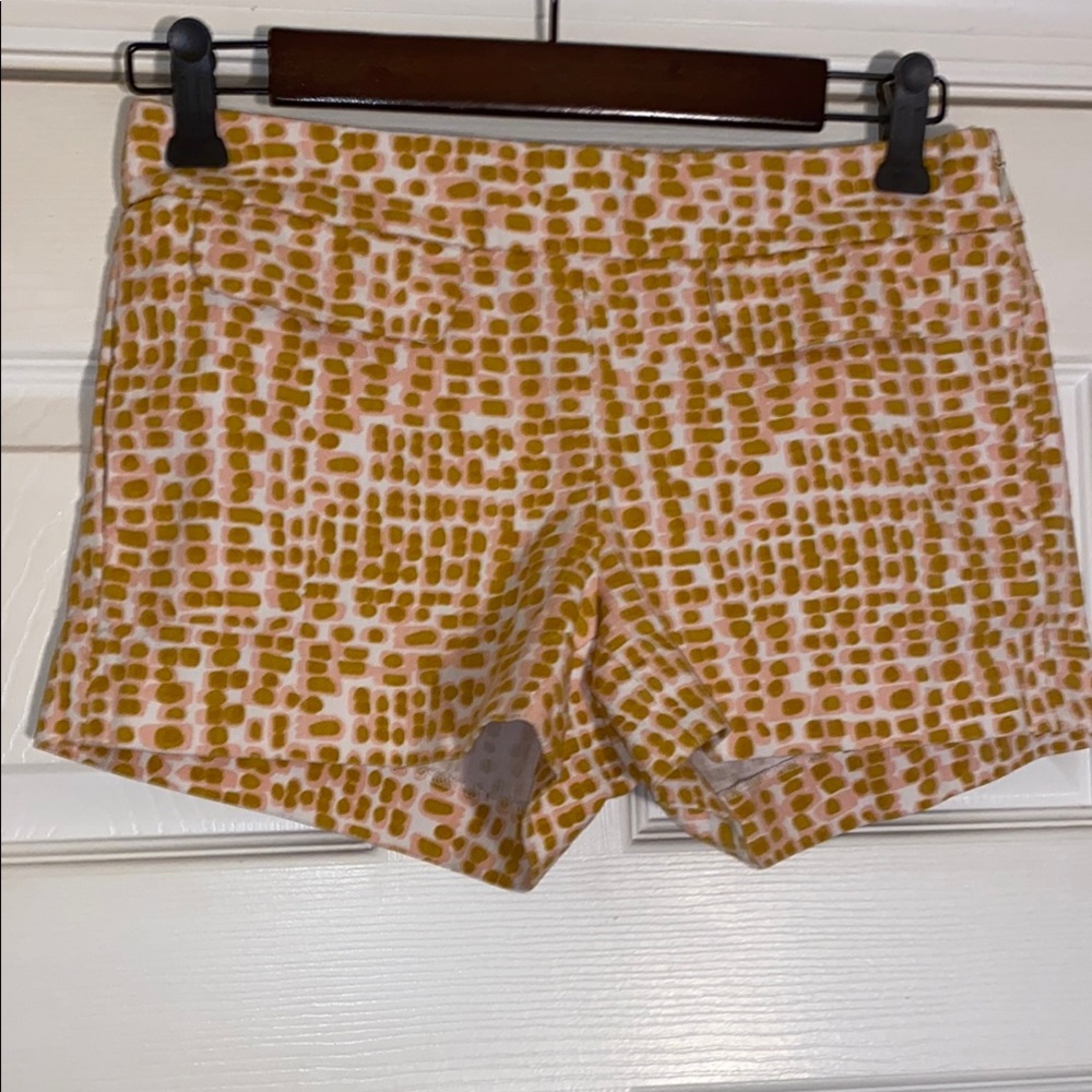J Crew Factory Women’s Gold/White & Pink Front Flap Pockets Side Zipper Size 0